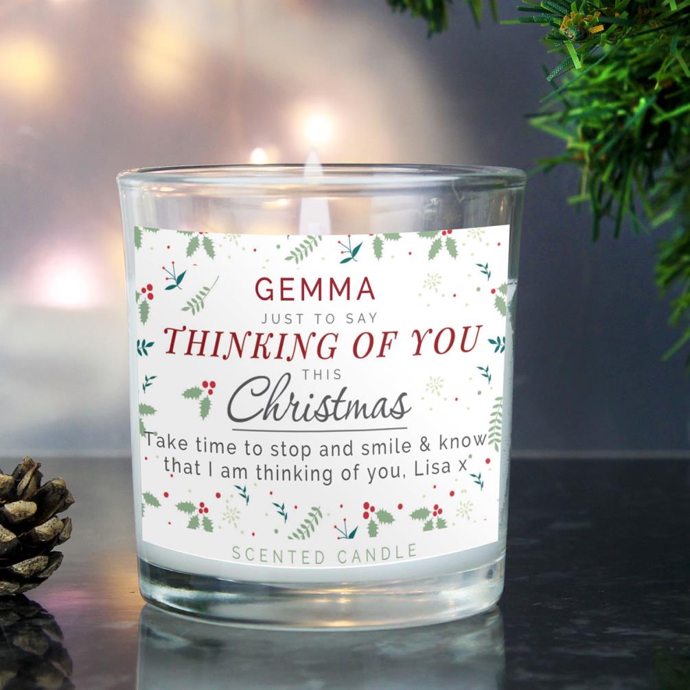 Personalised Thinking of You Christmas Scented Jar Candle Extra Image 3